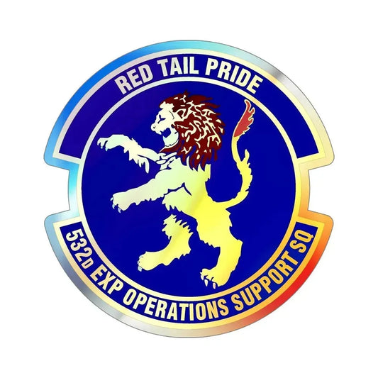 532d Expeditionary Operations Support Squadron (U.S. Air Force) Holographic STICKER Die-Cut Vinyl Decal 6 Inch Holographic - The Sticker Space