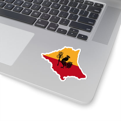 Flag map of Romagna (Italy) STICKER Vinyl Kiss-Cut Decal