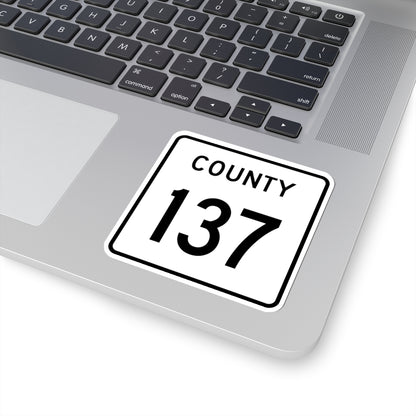 County 137 square (Minnesota) (Road Sign) STICKER Vinyl Kiss-Cut Decal