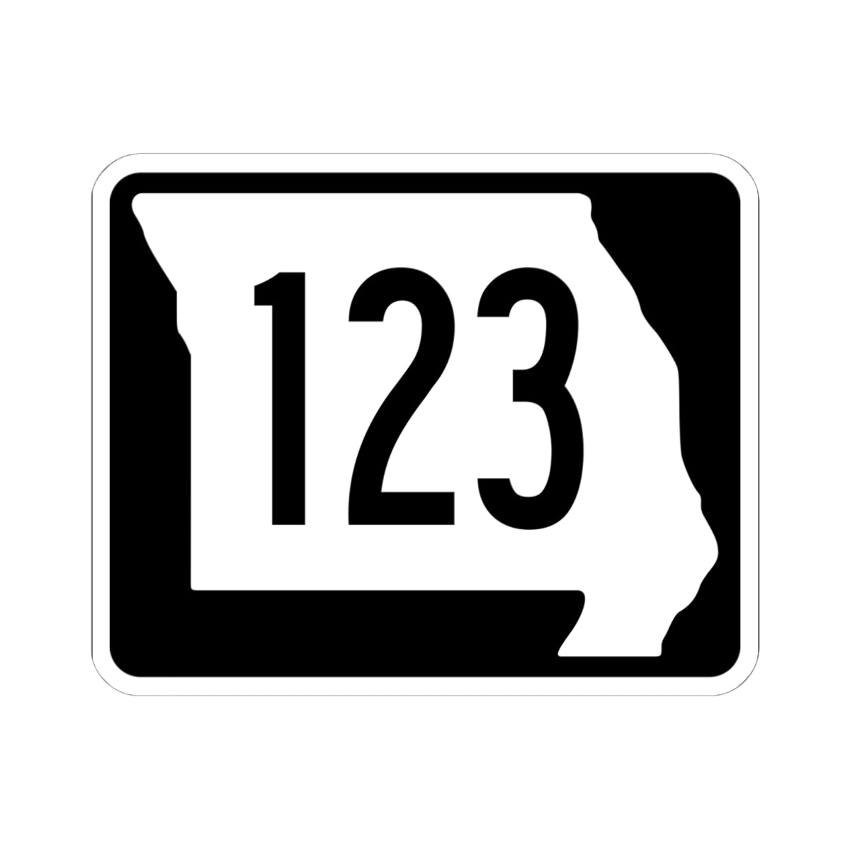 MO-123 (Missouri) (Road Sign) STICKER Vinyl Kiss-Cut Decal