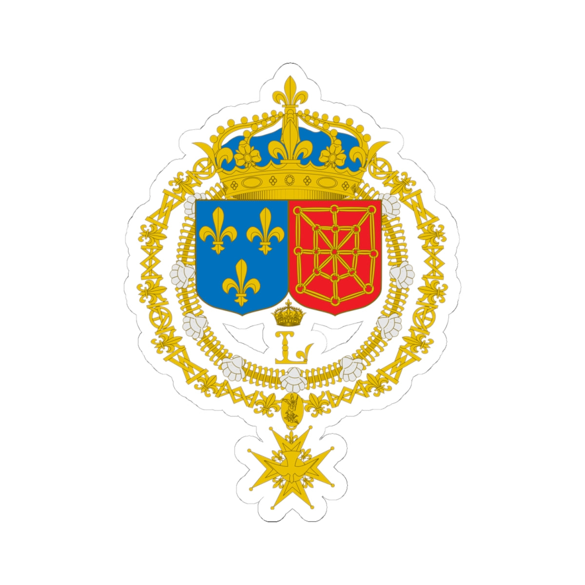 Armoiries du royaume de France Atlas Maior Johannes Blaeu (Spain) (Coat of Arms) STICKER Vinyl Kiss-Cut Decal