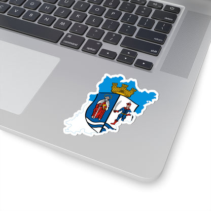 Flag-map of Bacs-Kiskun County (Hungary) STICKER Vinyl Kiss-Cut Decal