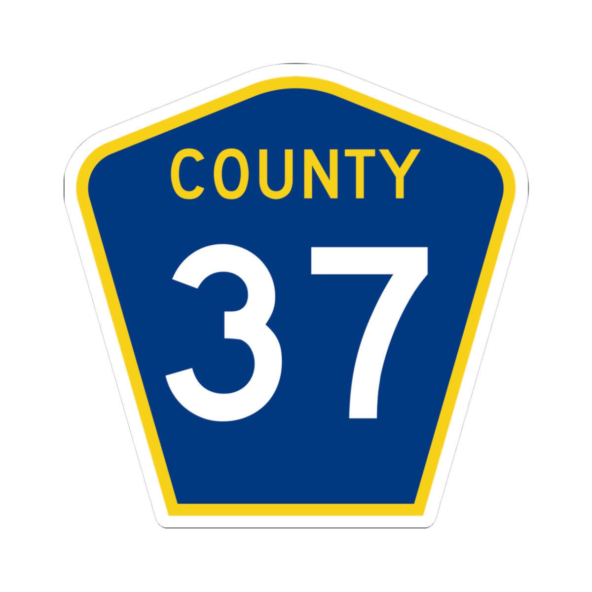 County 37 MN (Minnesota) (Road Sign) STICKER Vinyl Kiss-Cut Decal