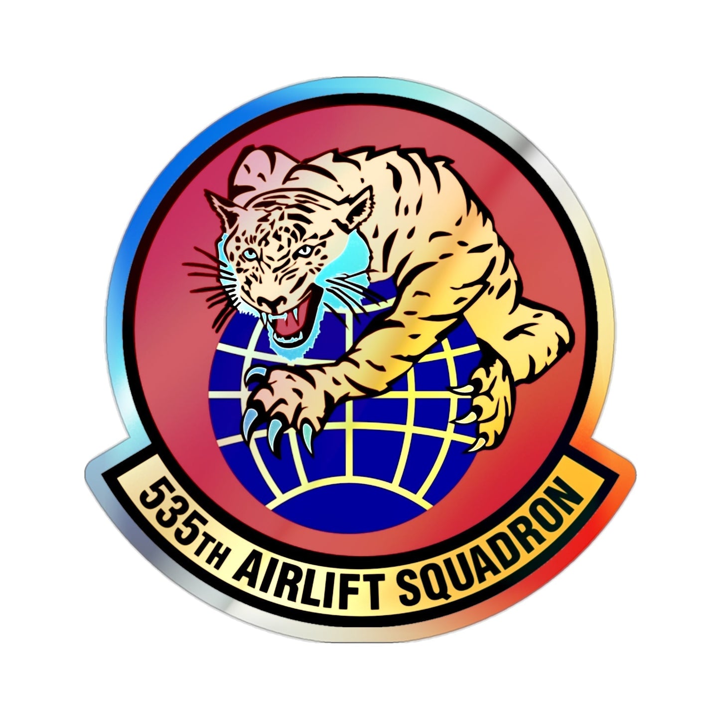 535th Airlift Squadron (U.S. Air Force) Holographic STICKER Die-Cut Vinyl Decal-2 Inch-The Sticker Space