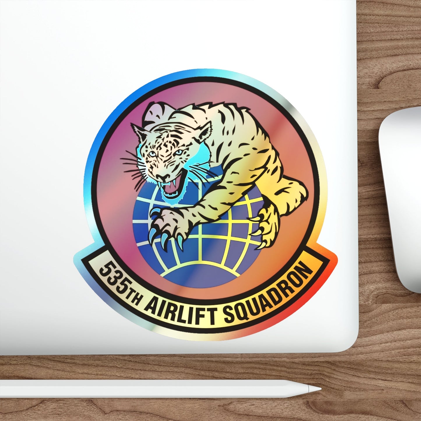 535th Airlift Squadron (U.S. Air Force) Holographic STICKER Die-Cut Vinyl Decal-The Sticker Space