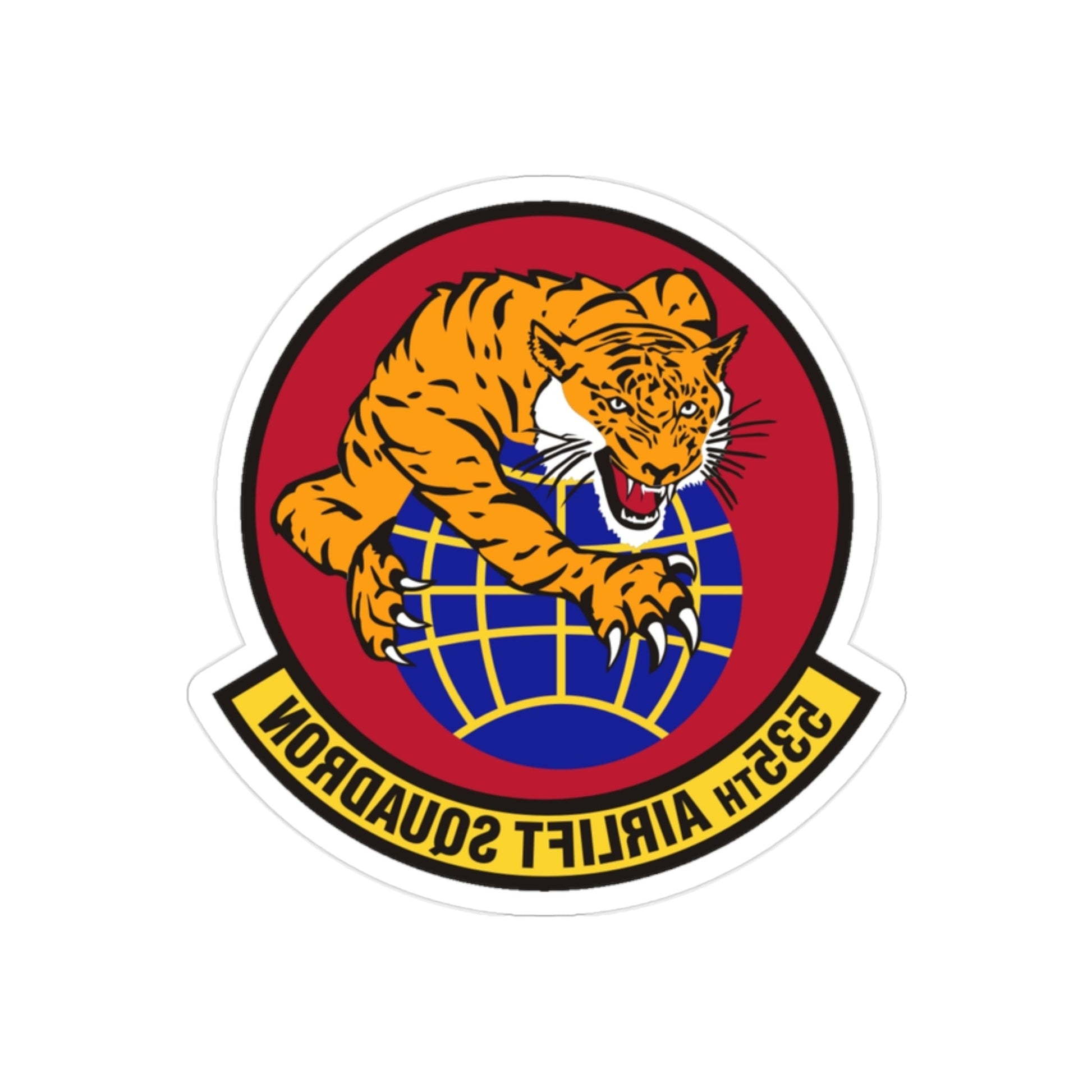 535th Airlift Squadron (U.S. Air Force) REVERSE PRINT Transparent STICKER-2" × 2"-The Sticker Space