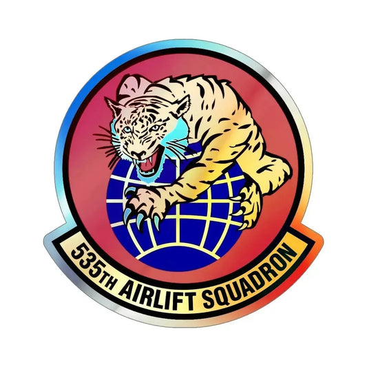 535th Airlift Squadron (U.S. Air Force) Holographic STICKER Die-Cut Vinyl Decal 6 Inch Holographic - The Sticker Space