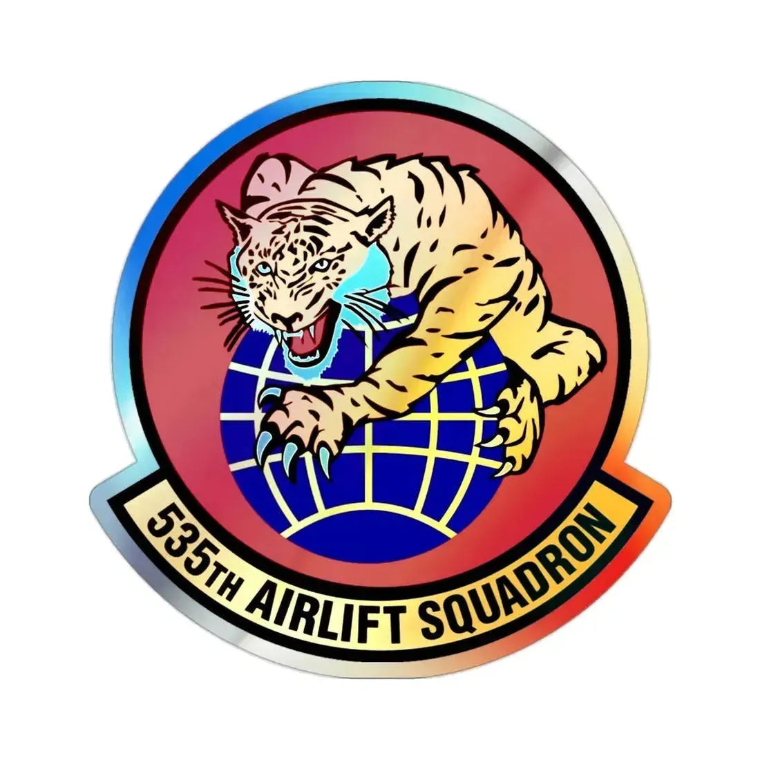 535th Airlift Squadron (U.S. Air Force) Holographic STICKER Die-Cut Vinyl Decal - The Sticker Space