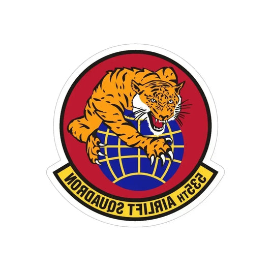 535th Airlift Squadron (U.S. Air Force) REVERSE PRINT Transparent Die-Cut STICKER 6 Inch Die-Cut Transparent - The Sticker Space