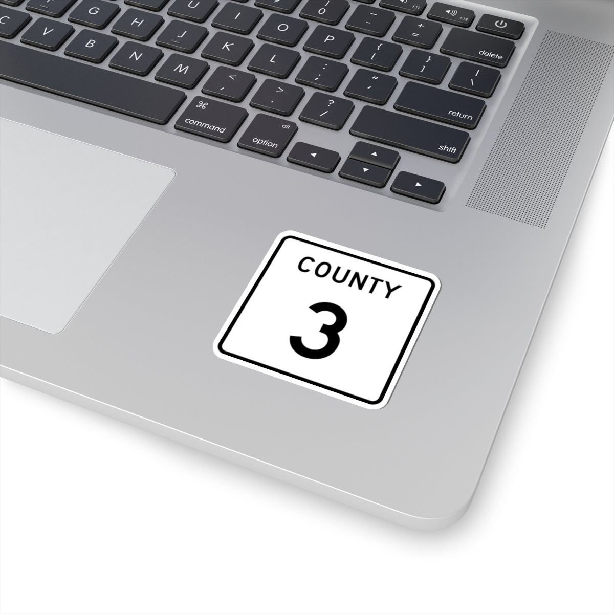 County 3 square (Minnesota) (Road Sign) STICKER Vinyl Kiss-Cut Decal
