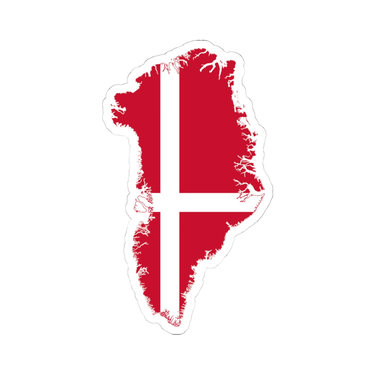 Flag map of Greenland Denmark (Denmark) STICKER Vinyl Kiss-Cut Decal