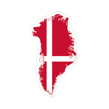 Flag map of Greenland Denmark (Denmark) STICKER Vinyl Kiss-Cut Decal