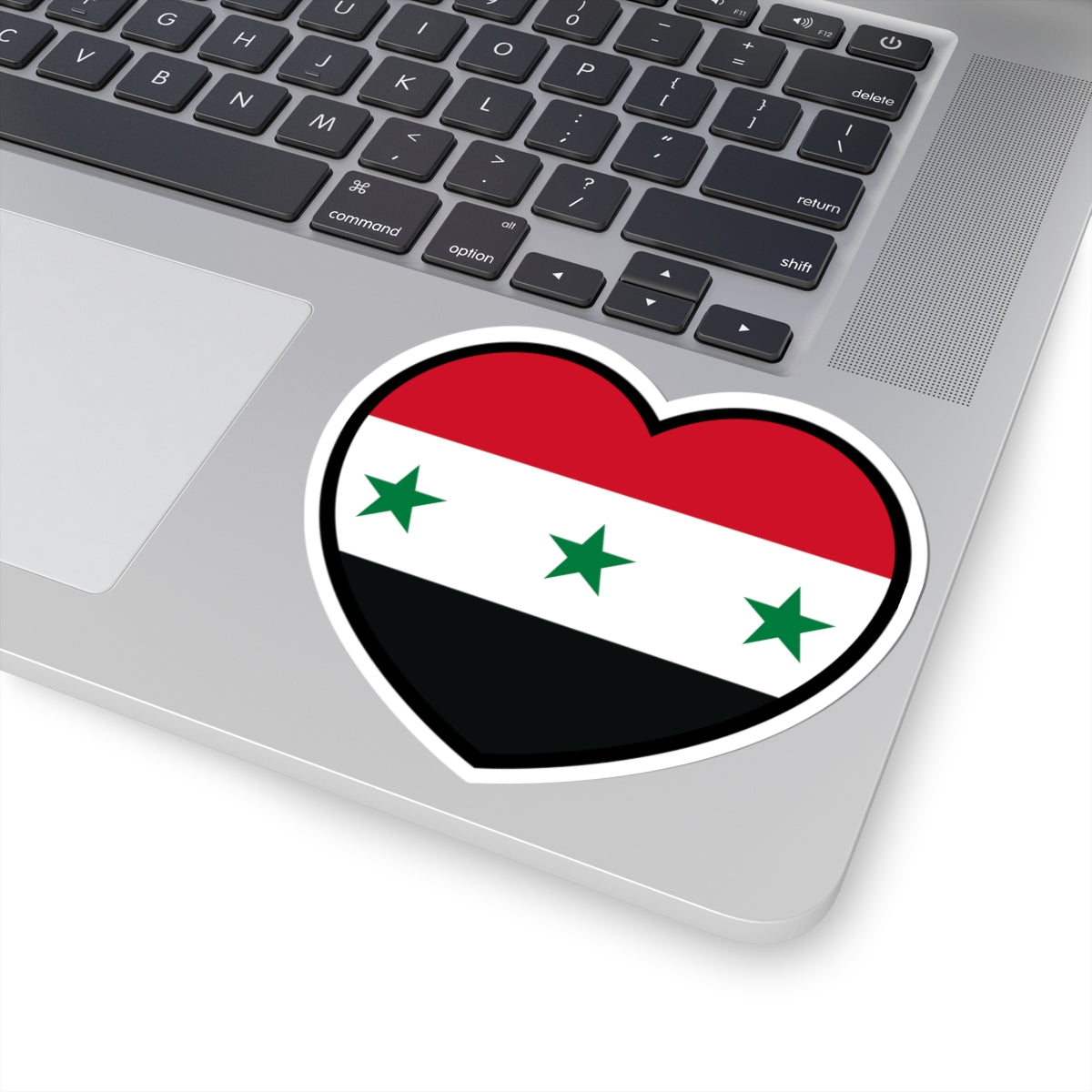 Iraq 1963-1991 and Syria 1963-1972 flag heart (Iraq) STICKER Vinyl Kiss-Cut Decal