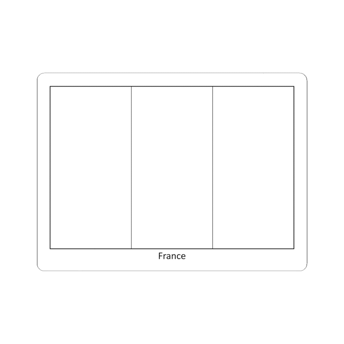 Flag of France colouring page (France) STICKER Vinyl Kiss-Cut Decal
