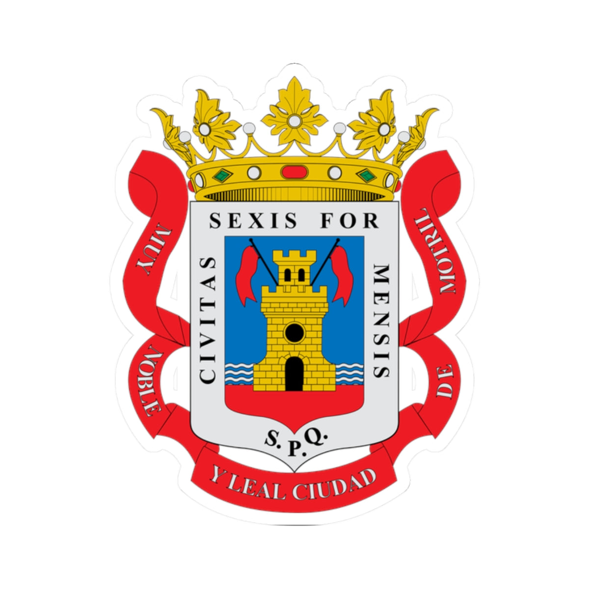 Escudo de Motril (Spain) (Coat of Arms) STICKER Vinyl Kiss-Cut Decal