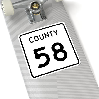 County 58 square (Minnesota) (Road Sign) STICKER Vinyl Kiss-Cut Decal