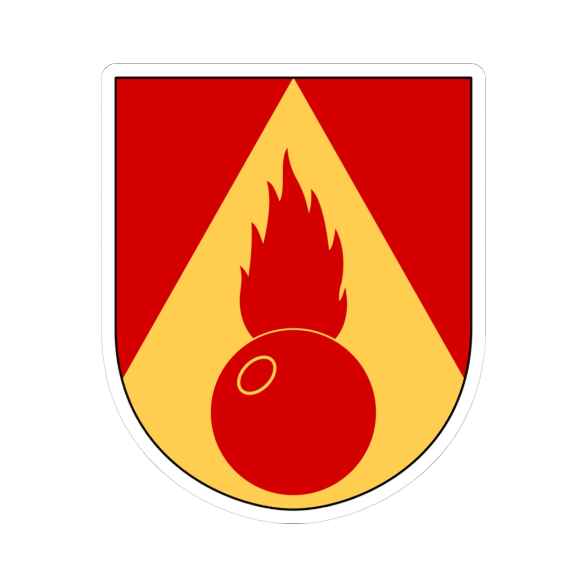 Artilleriregementet 910. kompaniet vapen (Sweden) (Coat of Arms) STICKER Vinyl Kiss-Cut Decal