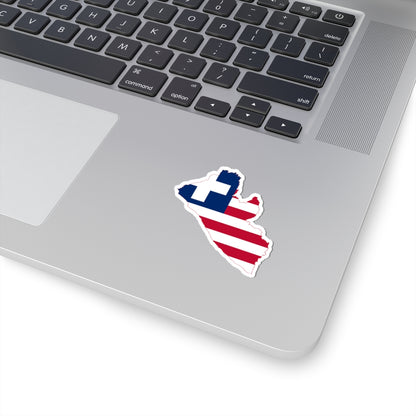 Flag map of Liberia 1827-1847 (Liberia) STICKER Vinyl Kiss-Cut Decal