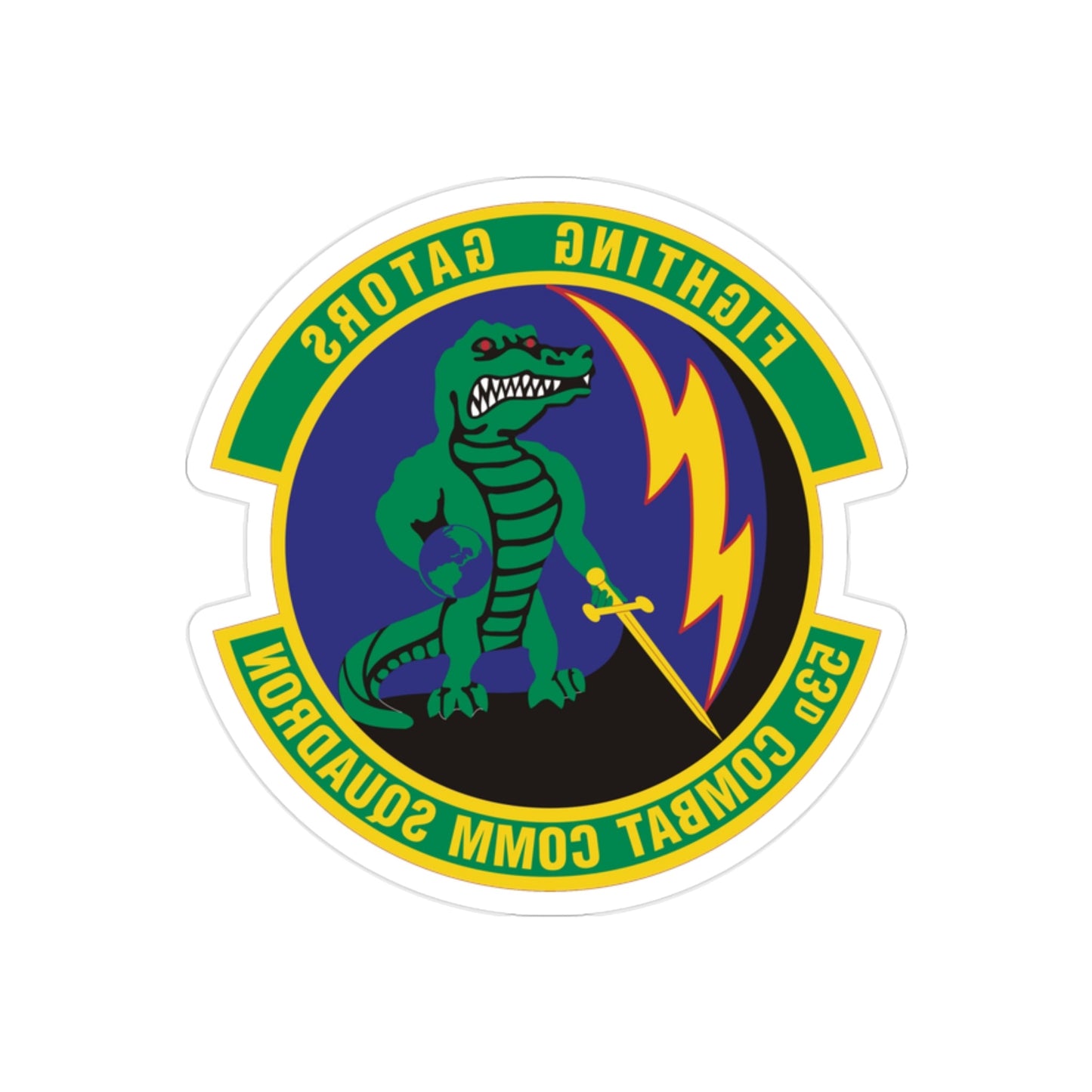 53d Combat Communications Squadron (U.S. Air Force) REVERSE PRINT Transparent STICKER-2" × 2"-The Sticker Space