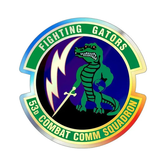 53d Combat Communications Squadron (U.S. Air Force) Holographic STICKER Die-Cut Vinyl Decal 6 Inch Holographic - The Sticker Space