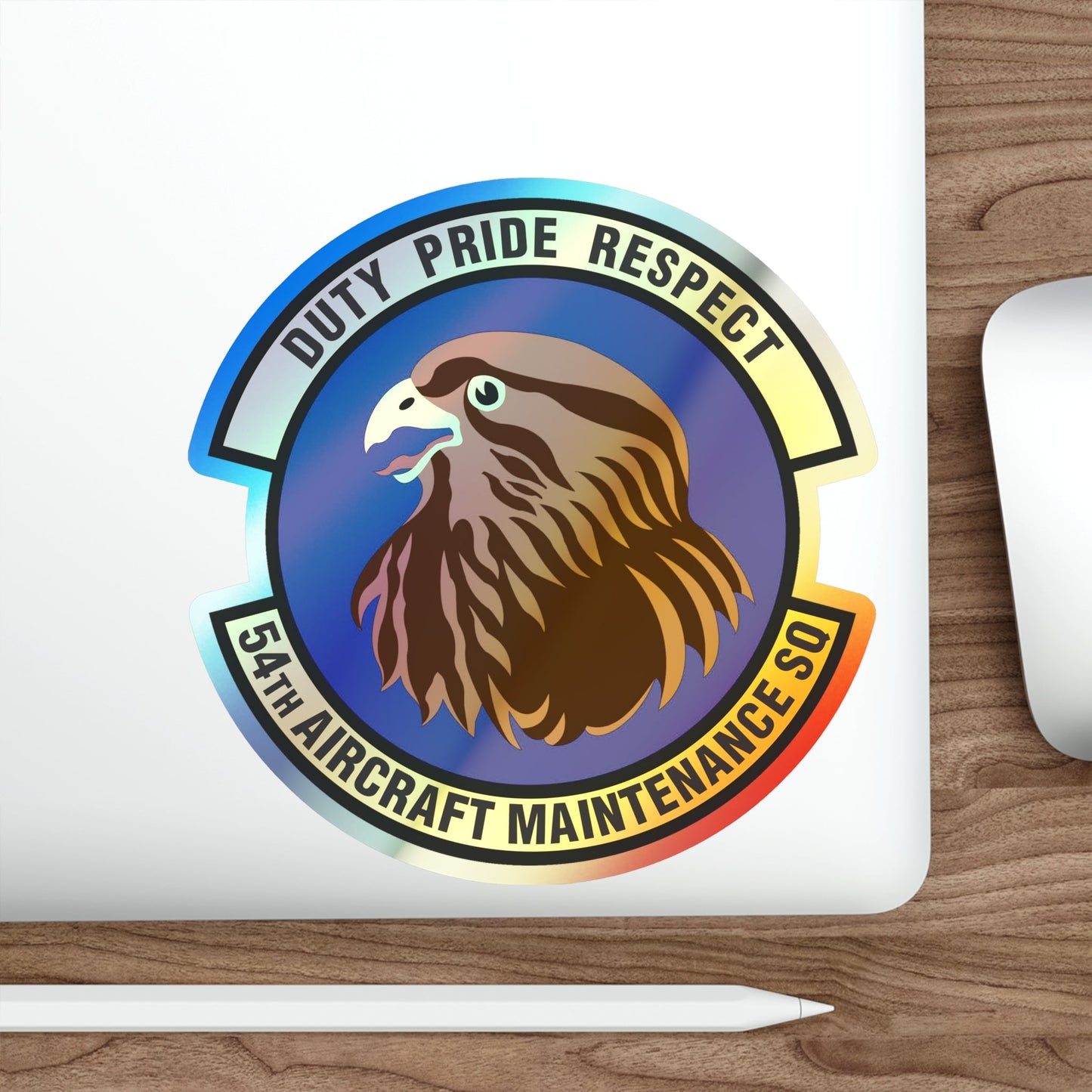 54 Aircraft Maintenance Squadron AETC (U.S. Air Force) Holographic STICKER Die-Cut Vinyl Decal-The Sticker Space