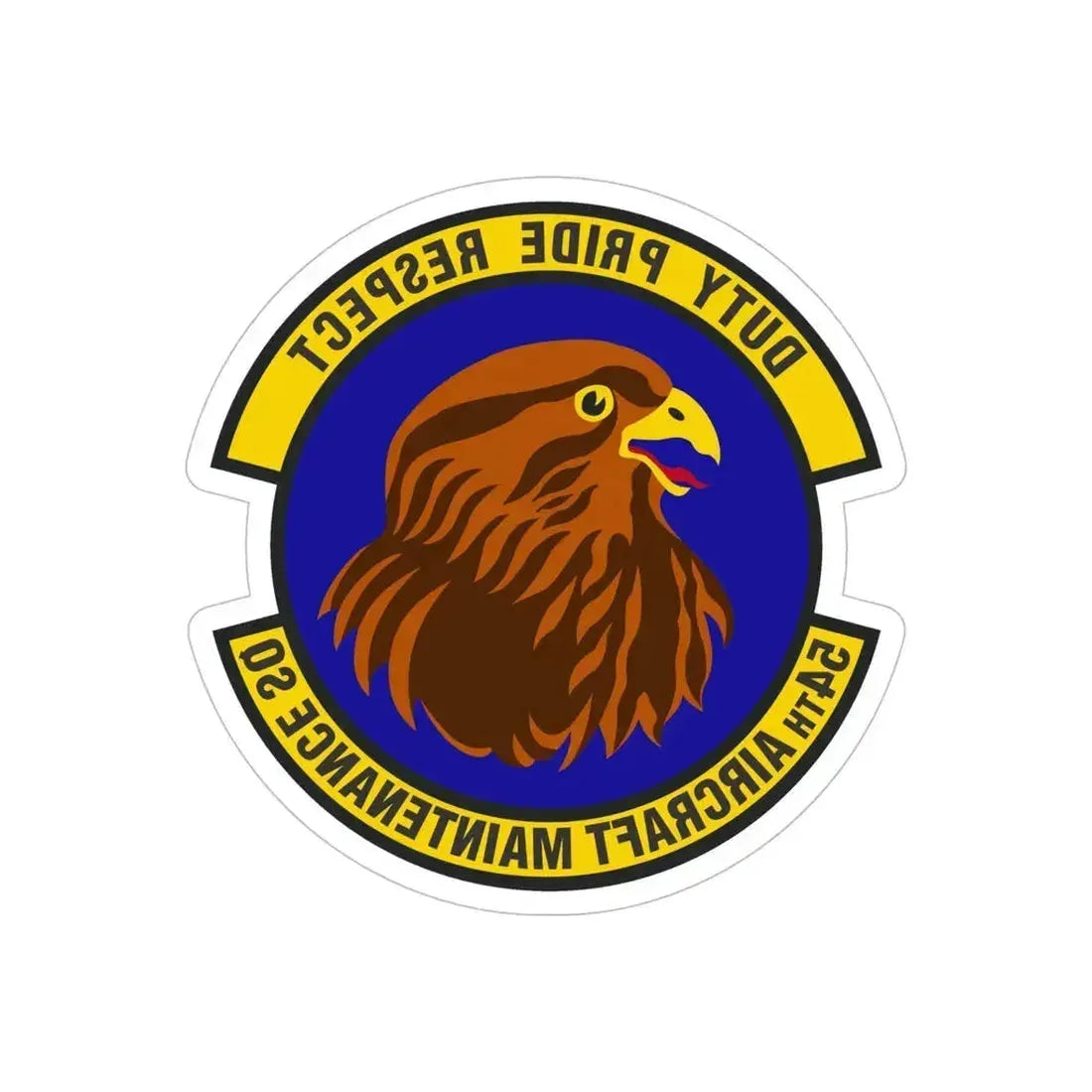 54 Aircraft Maintenance Squadron AETC (U.S. Air Force) REVERSE PRINT Transparent Die-Cut STICKER 6 Inch Die-Cut Transparent - The Sticker Space
