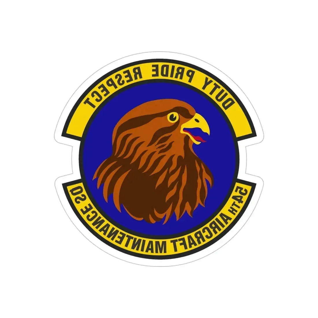 54 Aircraft Maintenance Squadron AETC (U.S. Air Force) REVERSE PRINT Transparent Die-Cut STICKER - The Sticker Space
