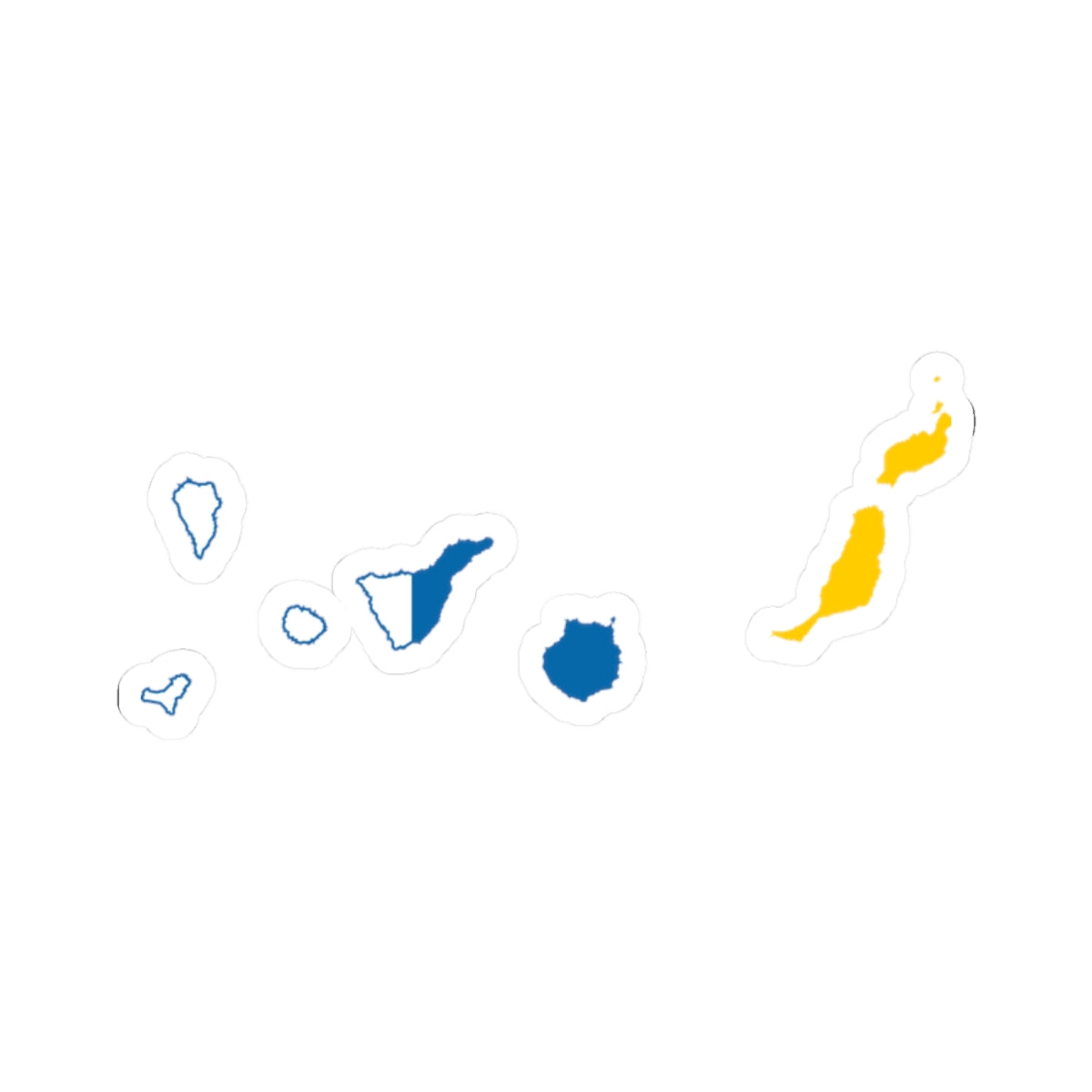 Flag map of Canary Islands (Spain) STICKER Vinyl Kiss-Cut Decal