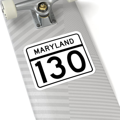 MD Route 130 (Maryland) (Road Sign) STICKER Vinyl Kiss-Cut Decal