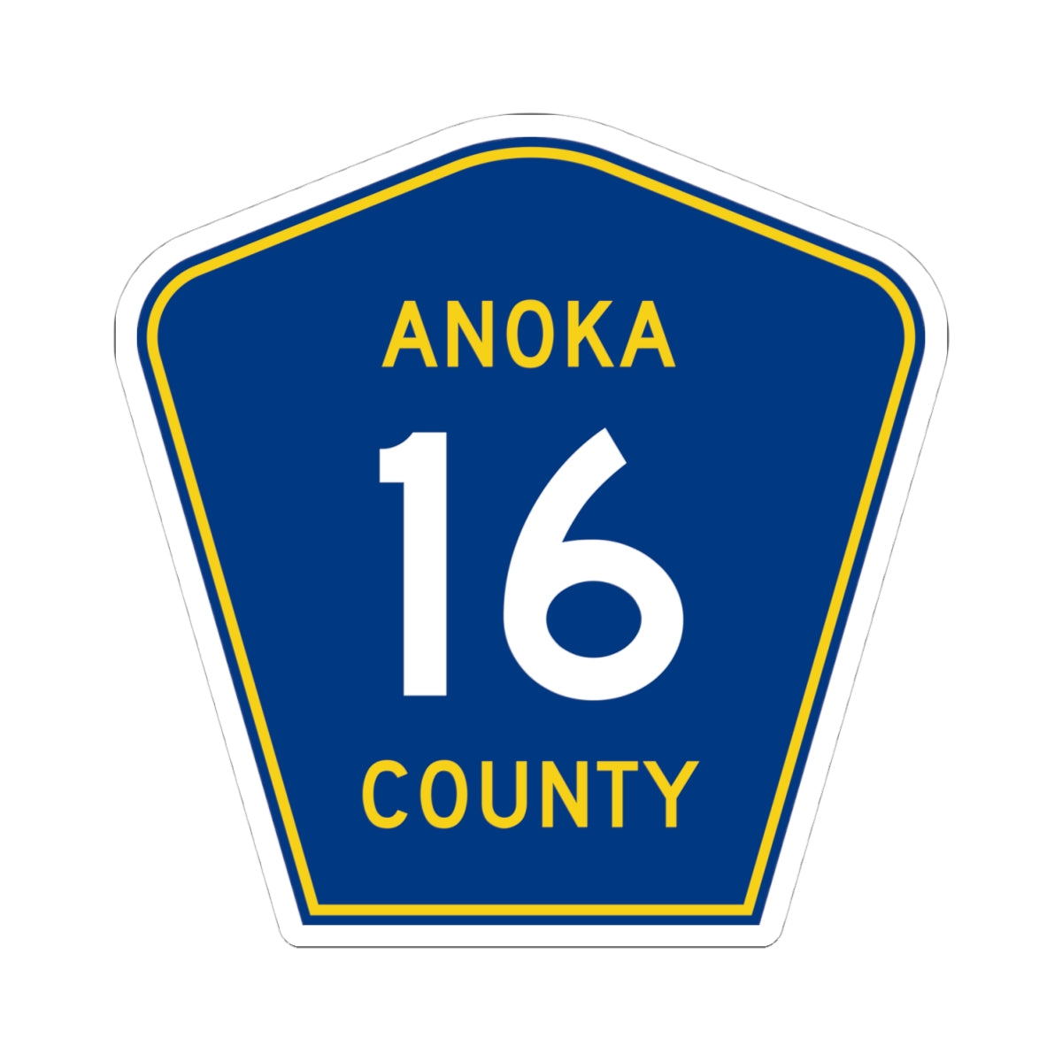Anoka County 16 (Minnesota) (Road Sign) STICKER Vinyl Kiss-Cut Decal