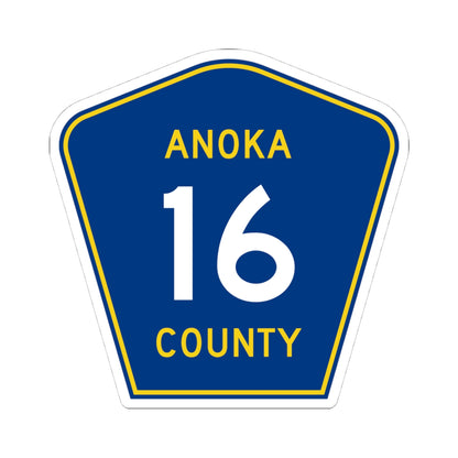 Anoka County 16 (Minnesota) (Road Sign) STICKER Vinyl Kiss-Cut Decal