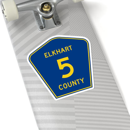 Elkhart County Road 5 IN (Indiana) (Road Sign) STICKER Vinyl Kiss-Cut Decal
