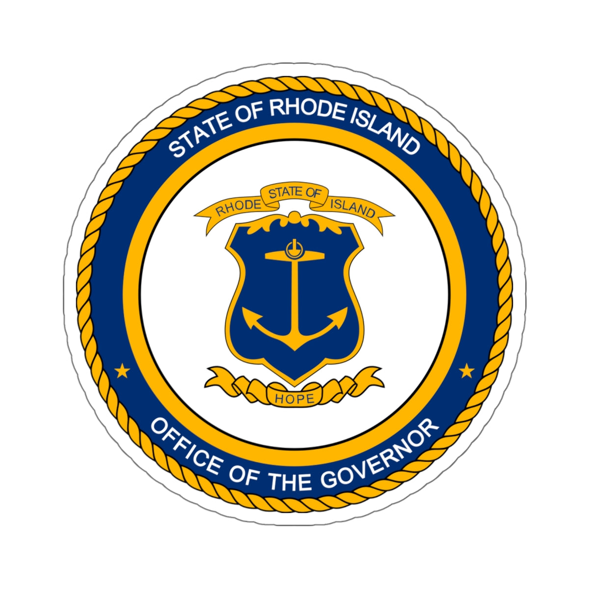 Seal of the Governor of Rhode sland - STICKER Vinyl Kiss-Cut Decal