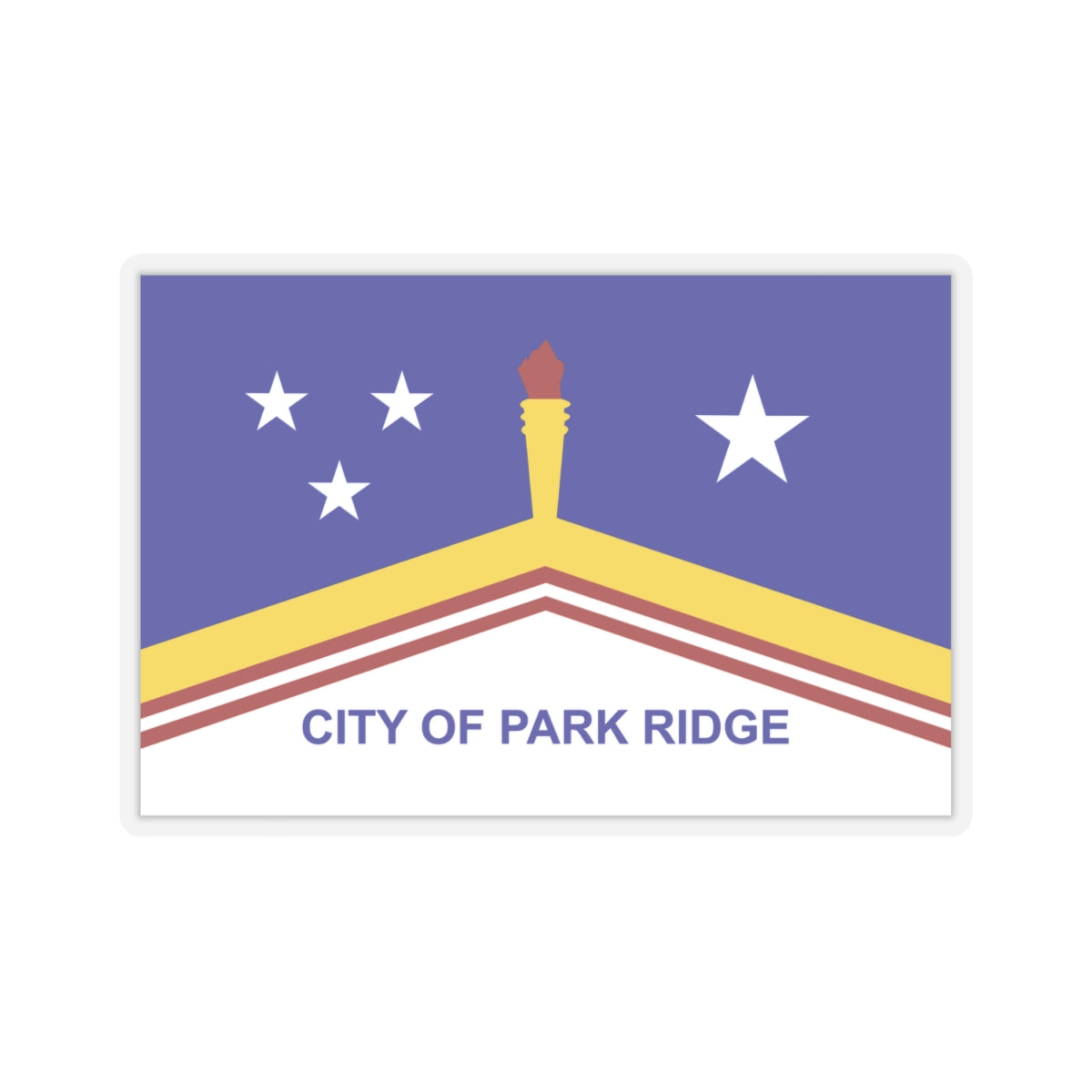 Flag of Park Ridge, Illinois - STICKER Vinyl Kiss-Cut Decal