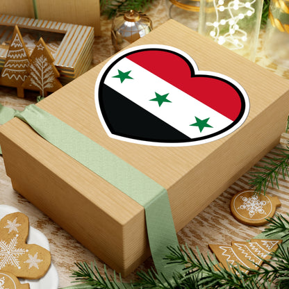 Iraq 1963-1991 and Syria 1963-1972 flag heart (Iraq) STICKER Vinyl Kiss-Cut Decal