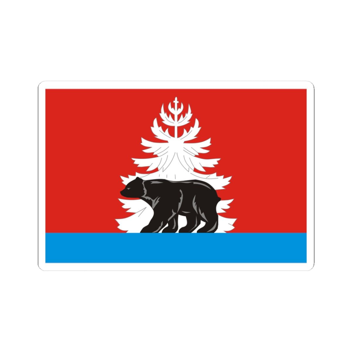 Flag of Ziminsky rayon Irkutsk oblast (Russia) STICKER Vinyl Kiss-Cut Decal