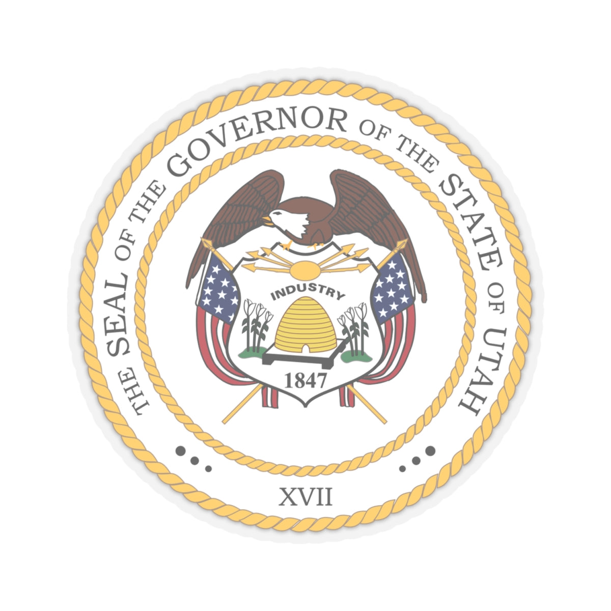 Seal of the Governor of Utah - STICKER Vinyl Kiss-Cut Decal