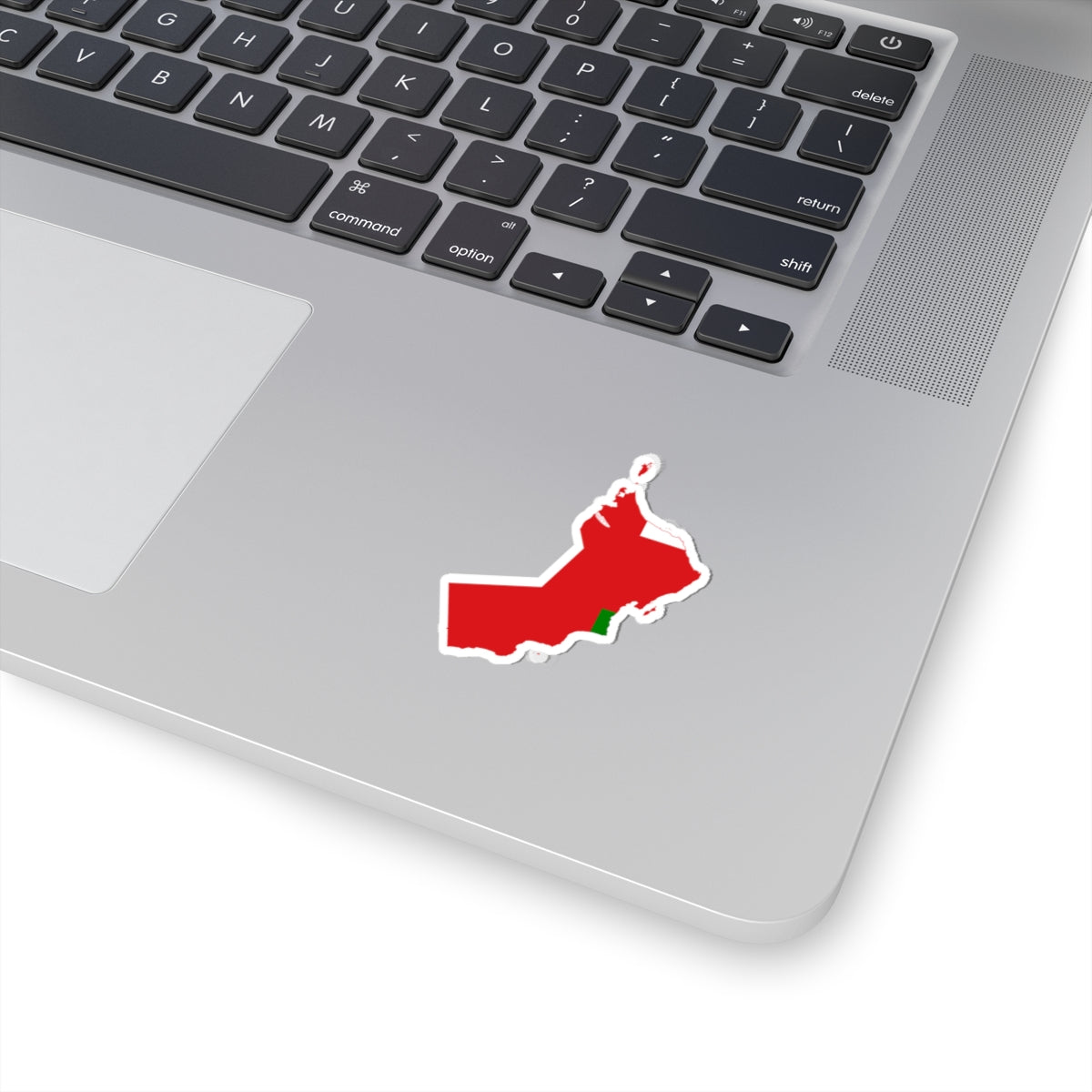 Flag-map of Oman precise boundaries (Oman) STICKER Vinyl Kiss-Cut Decal