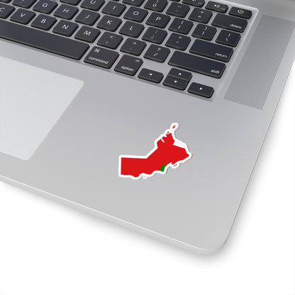 Flag-map of Oman precise boundaries (Oman) STICKER Vinyl Kiss-Cut Decal