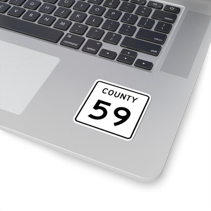 County 59 square (Minnesota) (Road Sign) STICKER Vinyl Kiss-Cut Decal