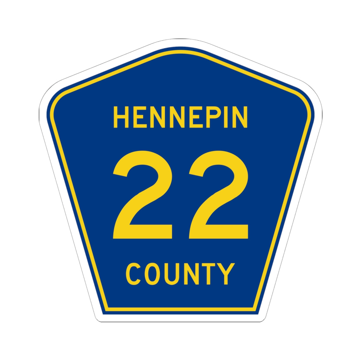 Hennepin County 22 (Minnesota) (Road Sign) STICKER Vinyl Kiss-Cut Decal