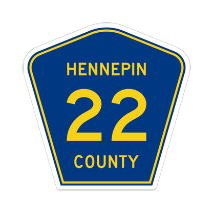 Hennepin County 22 (Minnesota) (Road Sign) STICKER Vinyl Kiss-Cut Decal