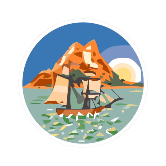 Badge of the British Colony of Labuan 1912-1946 (Malaysia) (Coat of Arms) STICKER Vinyl Kiss-Cut Decal