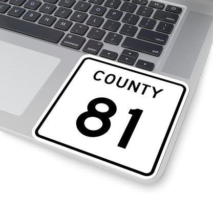 County 81 square (Minnesota) (Road Sign) STICKER Vinyl Kiss-Cut Decal