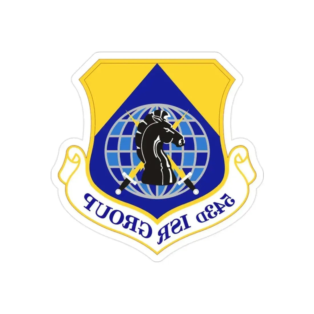 543 Intelligence Surveillance and Reconnaissance Group AFISRA (U.S. Air Force) REVERSE PRINT Transparent Die-Cut STICKER - The Sticker Space