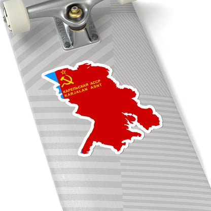 Flag-map of Karelian ASSR (Russia) STICKER Vinyl Kiss-Cut Decal