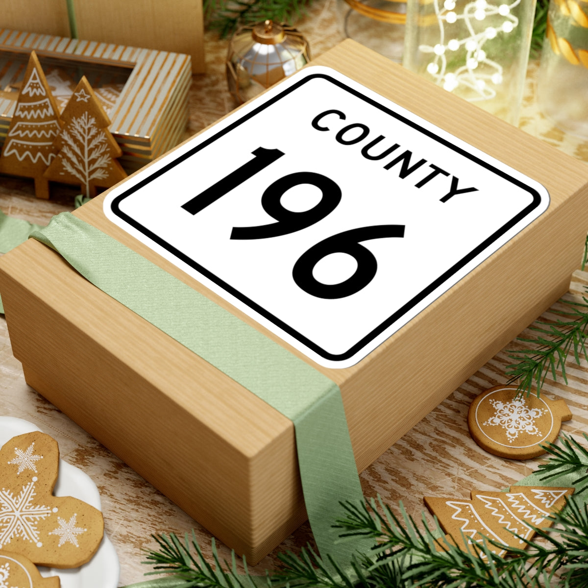 County 196 square (Minnesota) (Road Sign) STICKER Vinyl Kiss-Cut Decal