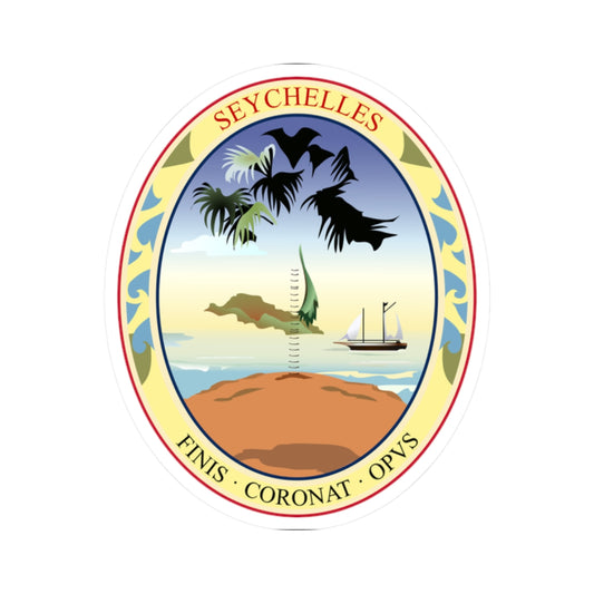 Badge of Seychelles 1961-1976 (Seychelles) (Coat of Arms) STICKER Vinyl Kiss-Cut Decal