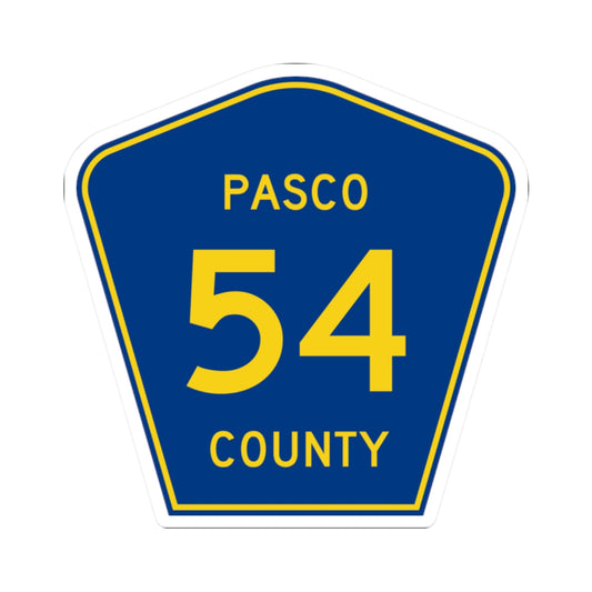 Pasco County Road 54 FL (Florida) (Road Sign) STICKER Vinyl Kiss-Cut Decal