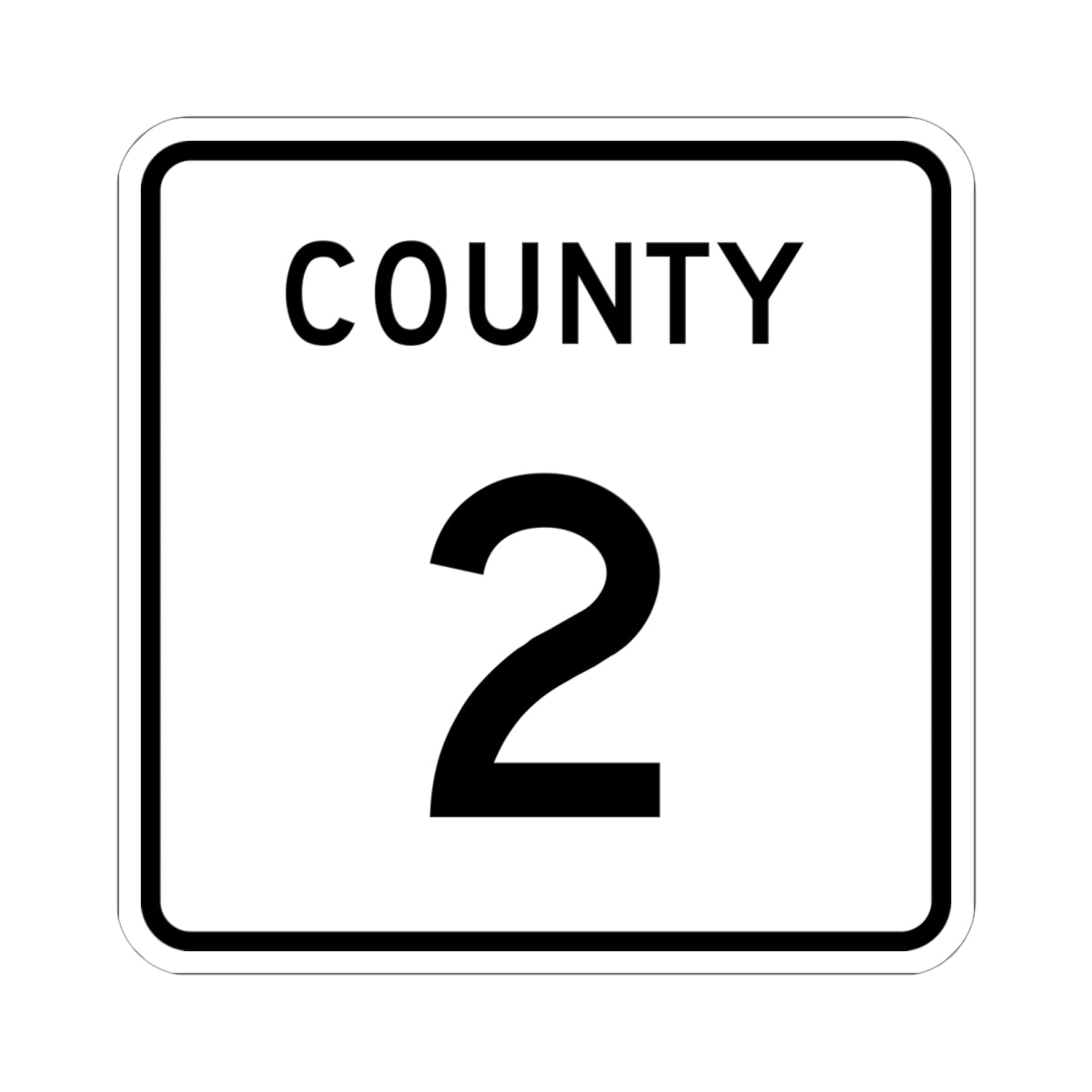 County 2 square (Minnesota) (Road Sign) STICKER Vinyl Kiss-Cut Decal